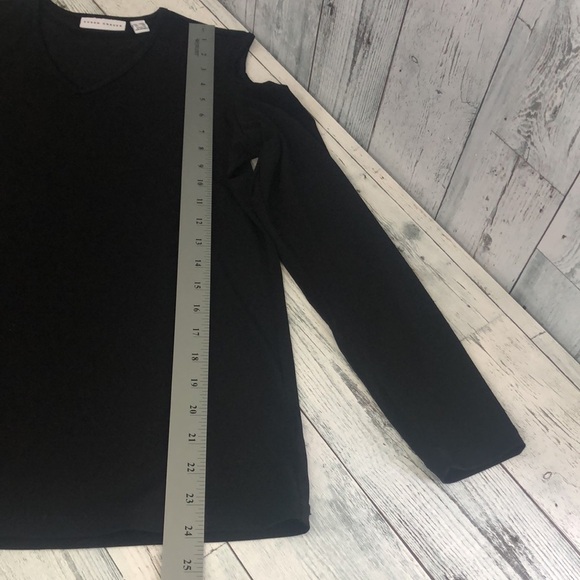 Susan Graver Cold Shoulder Black Top Sz: XXS - Picture 6 of 8